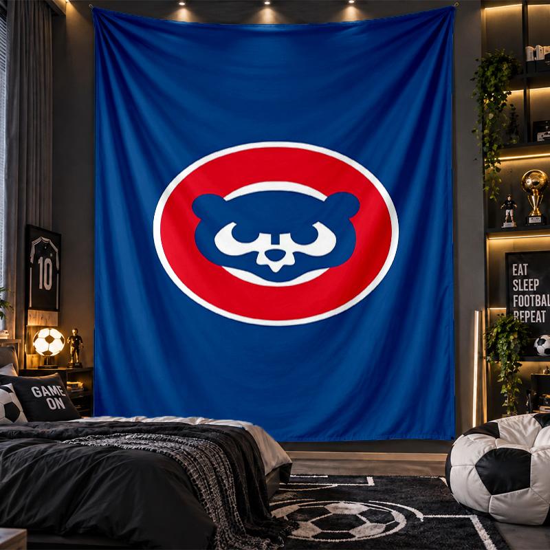 Wall Hanging Tapestry Chicago Cubs Print Cloth for Living Room Bedroom Home Decor