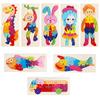 Cartoon Animal 3D Wooden Puzzle Baby Montessori Toys For Toddlers Early Learning Cognition Educational Jigsaw Toy