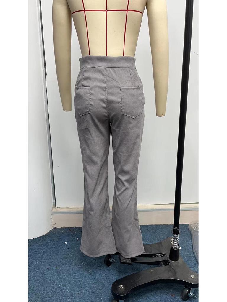 Damen Frühjahr 2023 High Waist Cord Schlaghosen