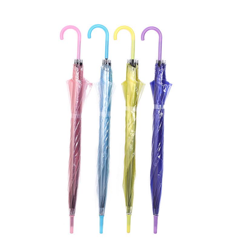 Automatic Transparent Long Handle Umbrella - Perfect for Weddings and Celebrations, with Custom Advertising Options.