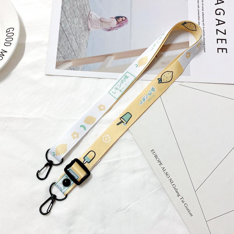 Oblique Span Mobile Phone Lanyard Adjustable Cartoon Silicone Change Bag Lanyard Card Sleeve Record Label Lanyard Lanyard