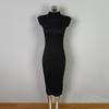 Korean Elegant High-Neck Slim Fit Dress