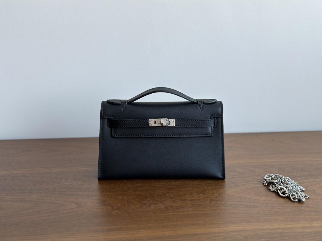 

Generation One Fashion Bag Swift Leather Cowhide Tassel Chain Cowhide Womens Bag Single Handle Top-handle Bag 21cm чорний