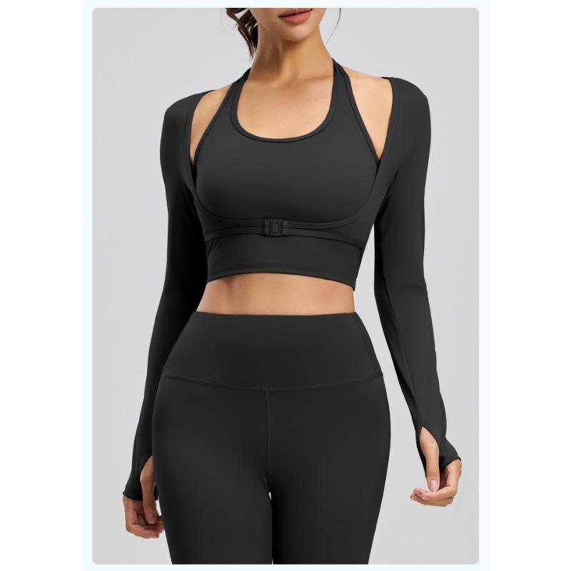 Halterneck Bra-free Yoga Wear Sports Top Outer Wear Fitness Clothes