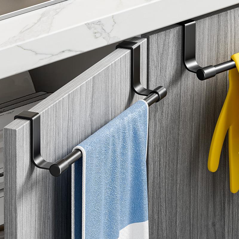 Towel Rack No-Drill Door Hanging Towel Holder Perfect for Bathroom and Kitchen Towel Storage Durable Space-Saving Shelf for Home Use