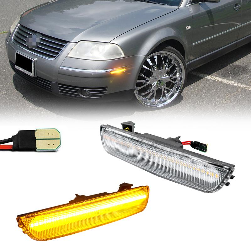 Köp Clear Lens Amber LED Front Bumper Side Marker Light For 20012005