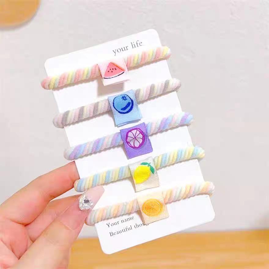 New Ice Cream Color High Elastic Hair Ties - Damage-Free Candy Color Rubber Bands for Girls