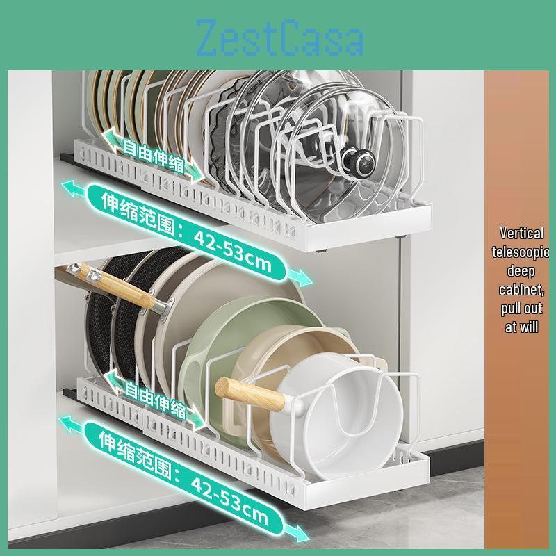 Organizer Undersink Kitchen Customized Cookware With Pullout Basket Pot Lid Holder And Chopping Board Shelf