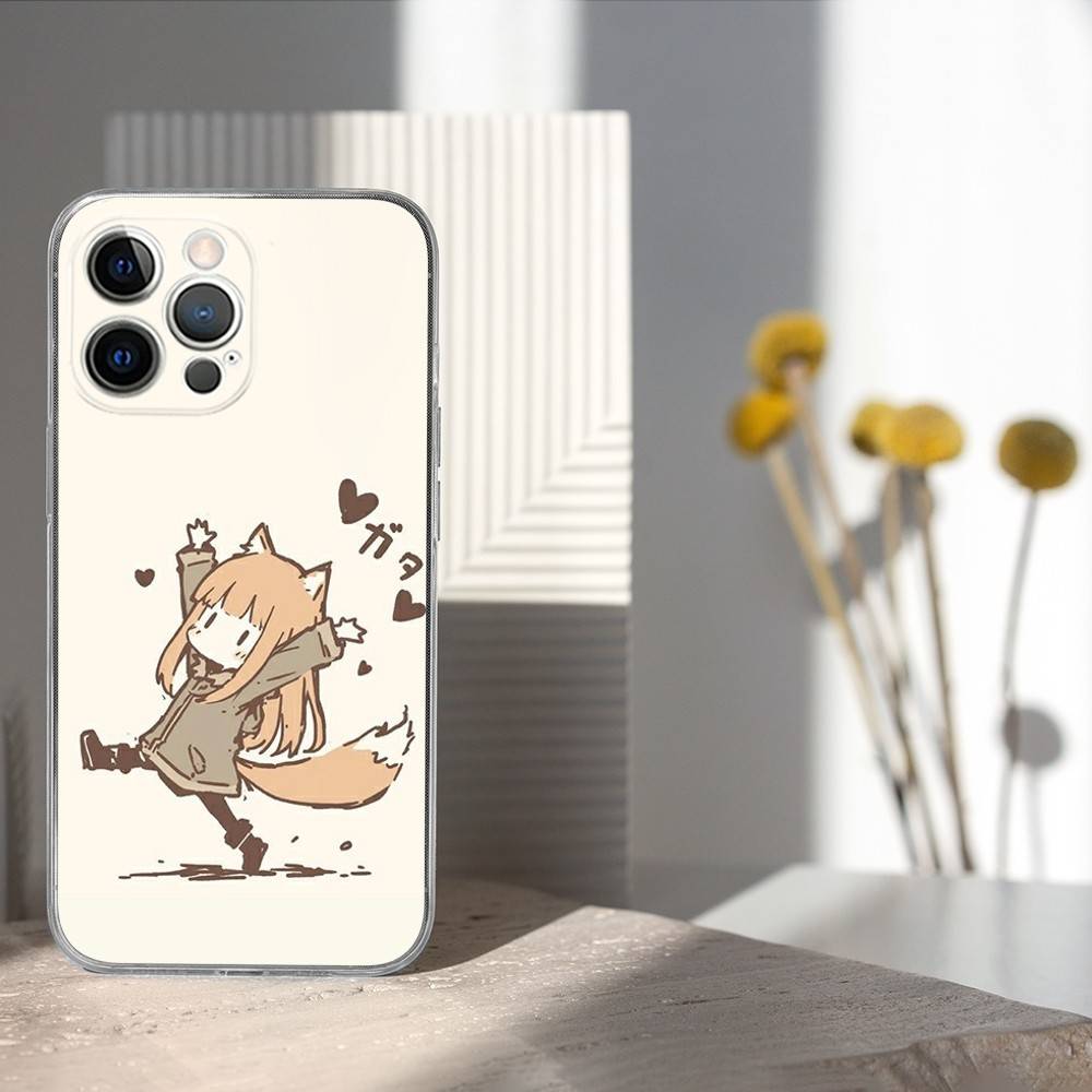 

Чехол для телефона аниме S-Spice and Wolf Для iPhone 17,16,15,14,13,12,11 Pro,Max,Plus,X,XS,XR,SE4,E Mini Прозрачный Мягкий Чехол iPhone17