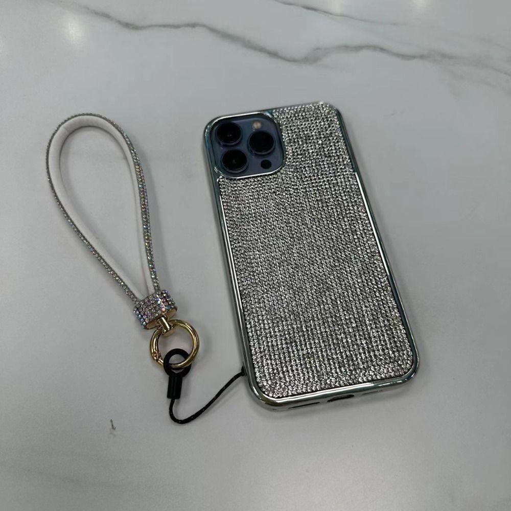 

Hanging Cord Glitter Rhinestone Phone Lanyard Handheld Short Wrist Style Diamond Phone Rope Anti Loss Luxury Mobile Phone Chain золотой