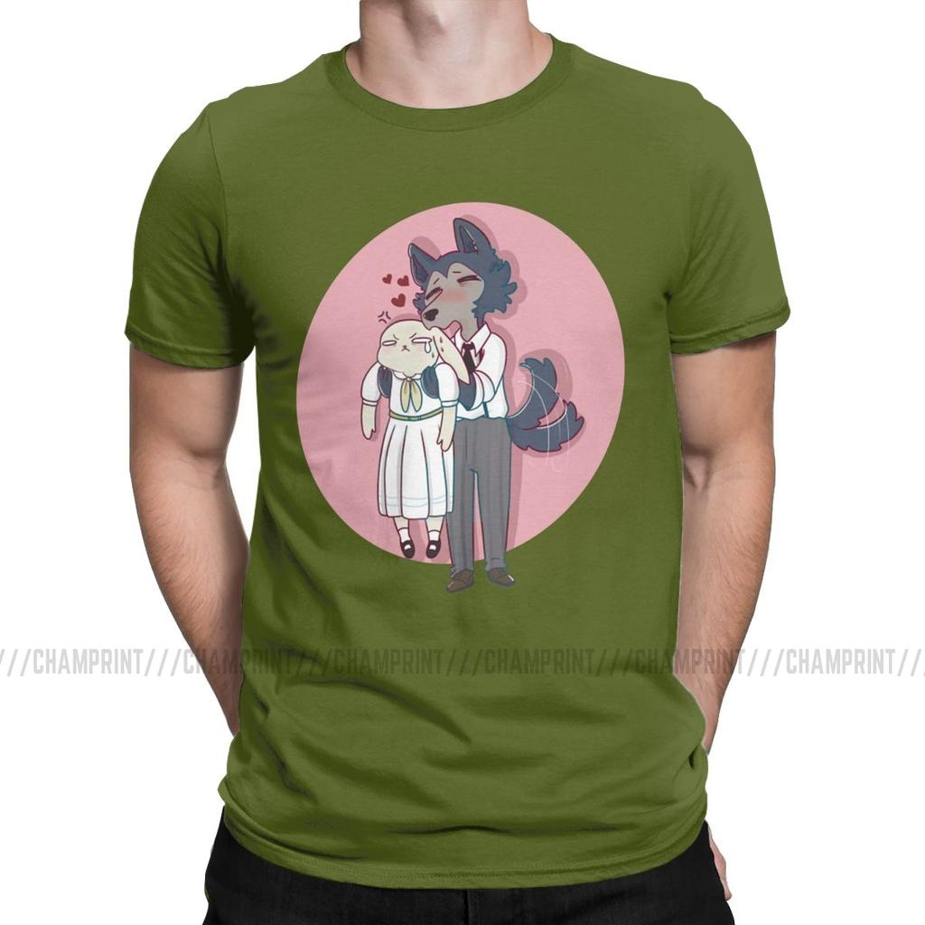 Novità Beastars Legosi Anime T-shirt da Uomo Girocollo Cotone T-shirt Animali Manga Corta