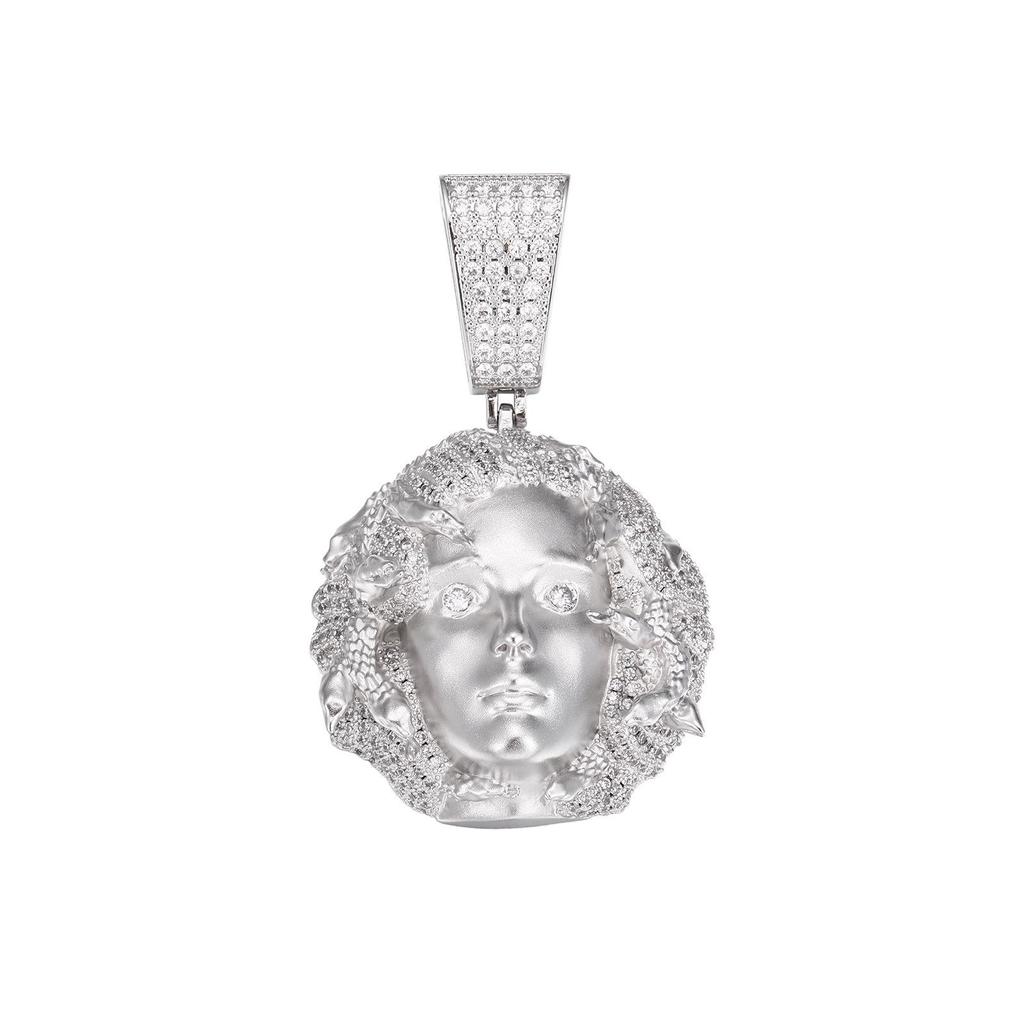 Trendy Hip Hop Medusa Zircon Pendant Necklace for Men