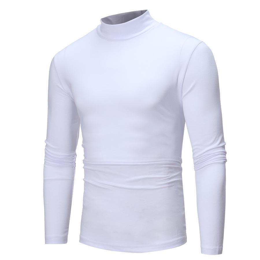 Men's Slim Fit High Collar Long Sleeve T-Shirt for Autumn/Winter 2026