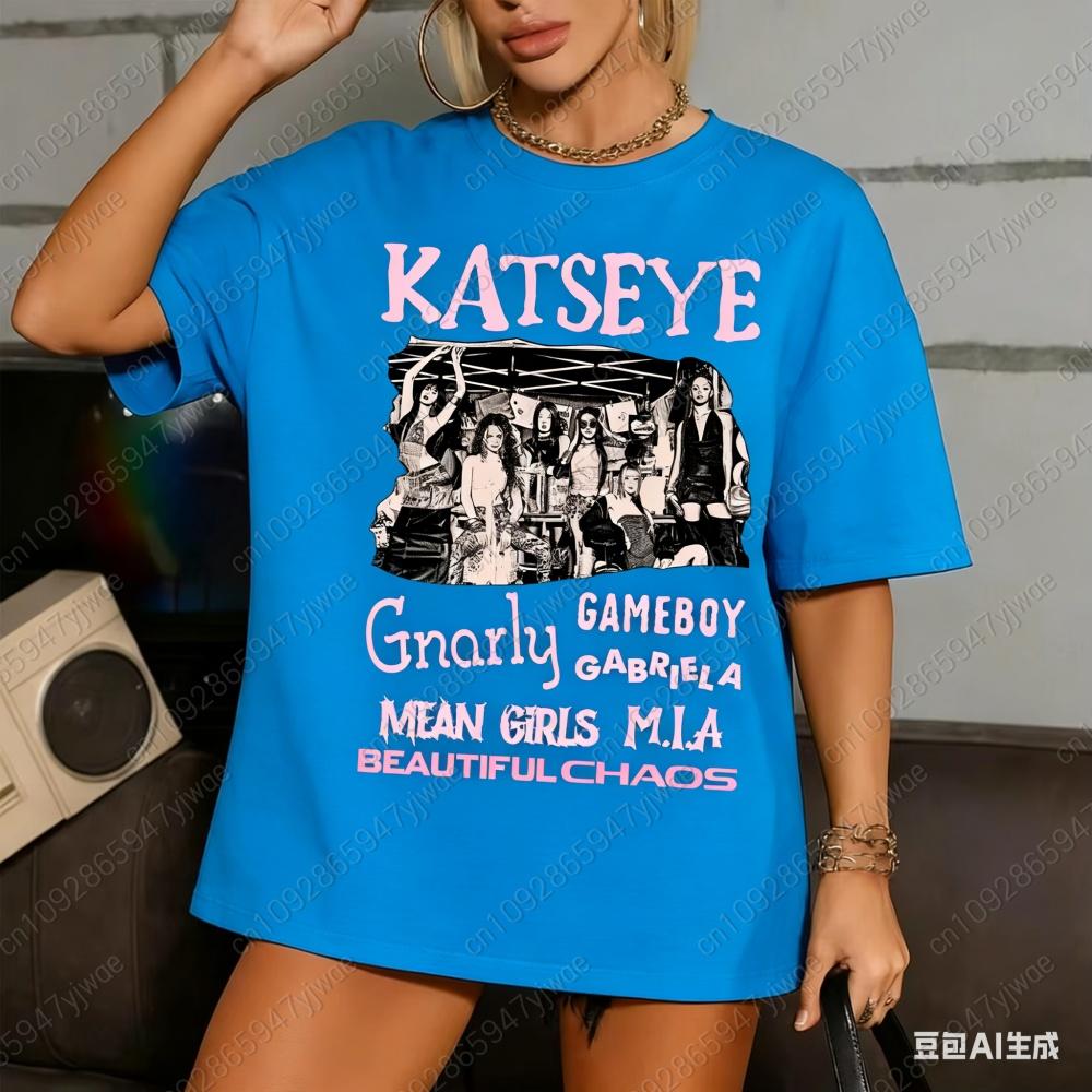 Retro Katseye Beautiful Chaos TShirt Short Sleeve Tee Gift For Women Unisex Oversized Graphic Short Sleeve Shirt Unisex Unisex Women