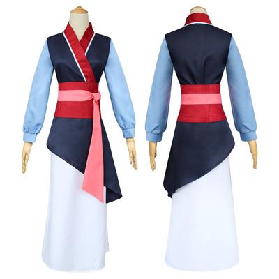 Mulan Cosplay Kostüm Damen Prinzessin Mu Lan Kleid Chinesisches Hanfu Heldinnen-Outfit für Halloween Comic Con