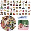 50-teiliges wasserfestes PVC-Aufkleber-Set mit einzigartigen Internet-Promi-Emoticon-Designs