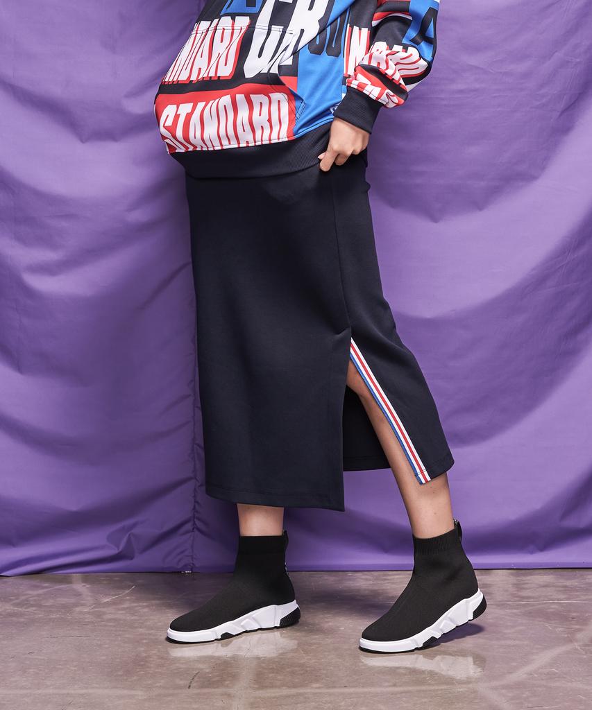 Coralian Runoff Long Sweat Skirt Navy