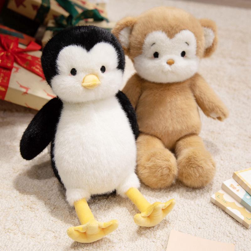 Long-Legged Plush Toys: Penguin, Monkey, Pink Pig, and Fox Dolls for Children's Comfort