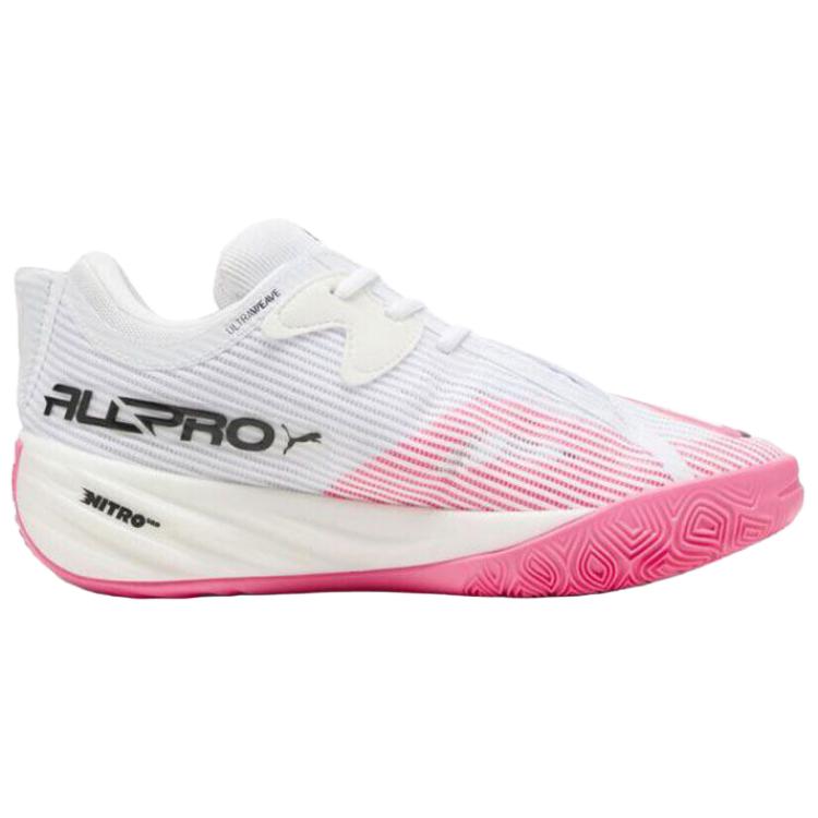 Puma All Pro Nitro 2 Comfortable Fit Shock Absorption Non-Slip Breathable Low-Top Basketball Shoes Men sneakers White Black Pink 312839-03