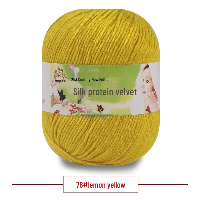 Silk Protein Baby Milk Cotton Yarn for Infant Sweaters, Hats, Shoes, Doll Crochet, and DIY Knitting Projects