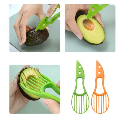 3-in-1 Avokado Dilimleyici Shea Tart Tereyağı Meyve Soyucu Kesici Hamuru Ayırıcı Plastik Bıçak Mutfak Sebze Araçları Ev Aksesuarı
