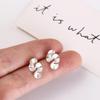 925 Silver Women Metal Earrings Cream Flower Shape Geometric Ear Accessories  Daily Wear