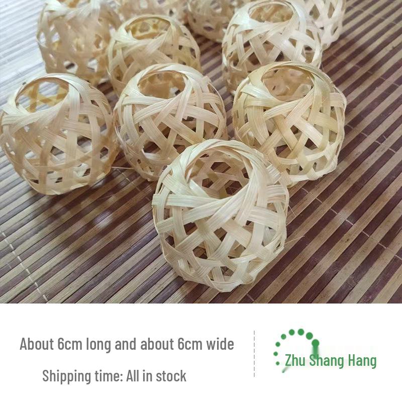 DIY Handmade Bamboo Weaving Small Boat Craft for Dragon Boat and Mid-Autumn Festivals