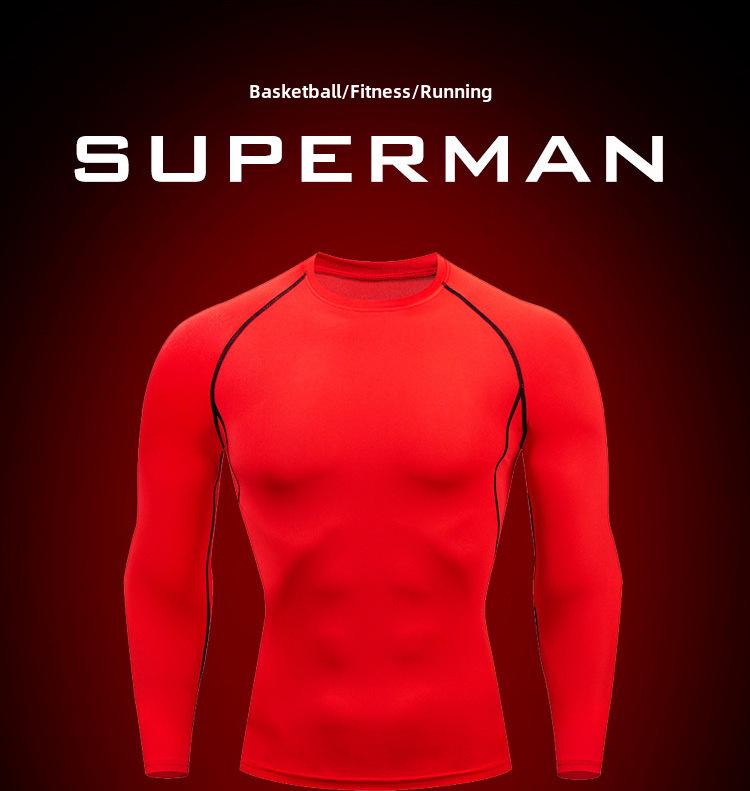 Men's Elastic Quick-Dry Long Sleeve for Autumn/Winter Training, Cycling, and Running