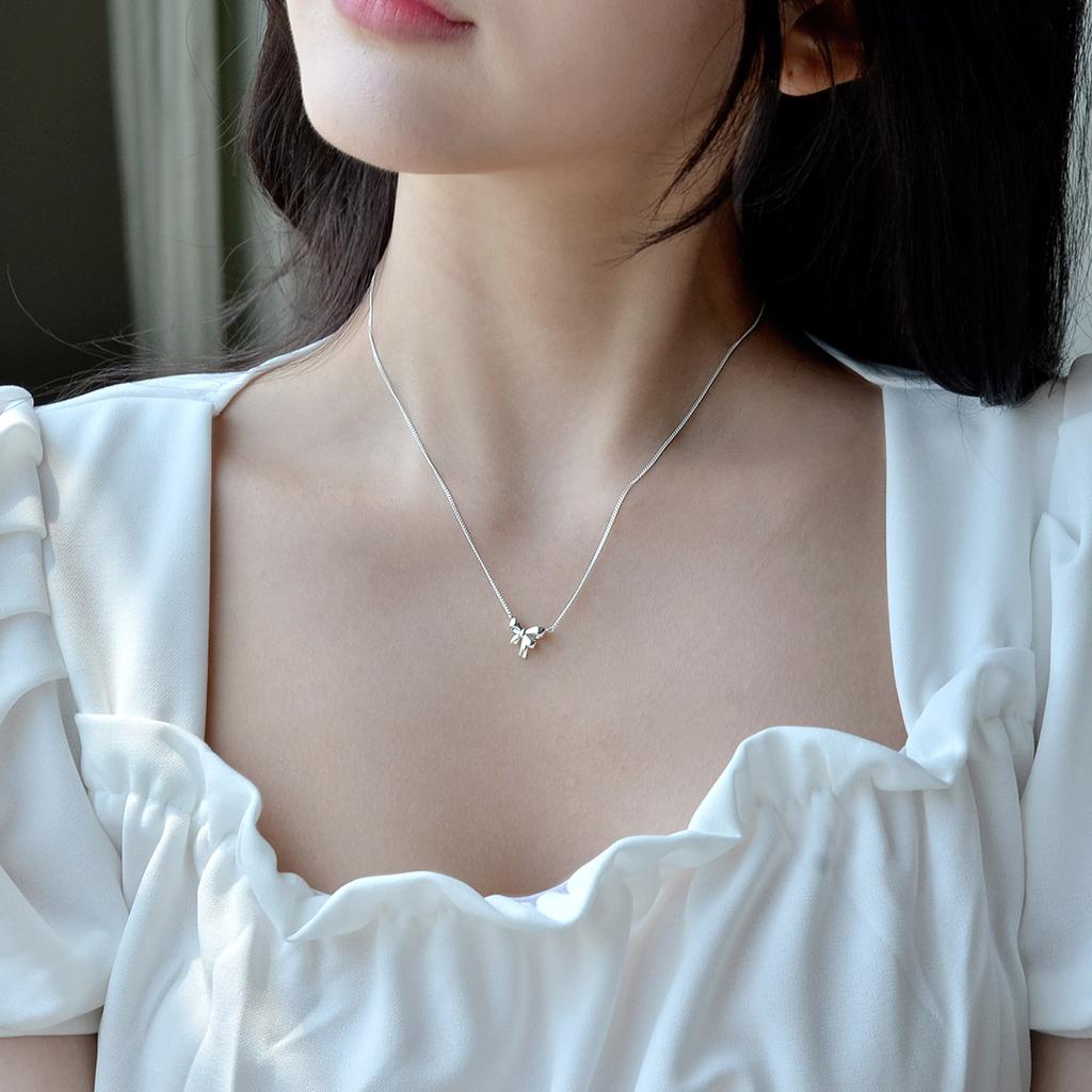 47Bag 925 Silver Mini Ribbon Necklace Tania