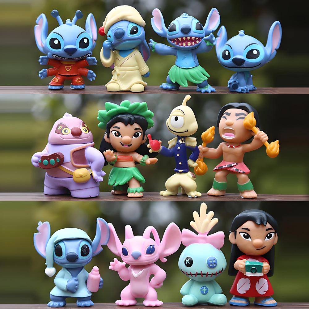 12pcs/set Stitch Scrump Lilo 5-7cm PVC Anime Figure Cartoon Characters Collectible Model Toys for Kids