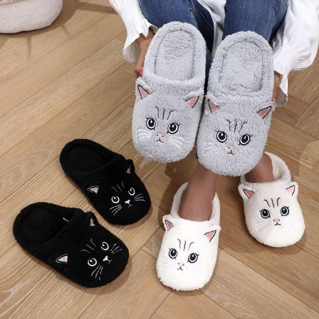 Autumn and Winter Cat Cotton Slippers Cartoon Soft Bottom Warm and Non Slip Slippers