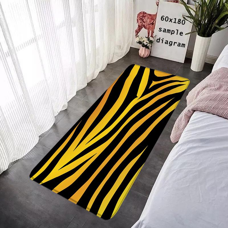 Doormat Flannel Floor Mat Leopard Grain Indoor Foot Rug Bedside Mats Kitchen Corridor Water Absorbent Carpet Ideal Balcony Decor