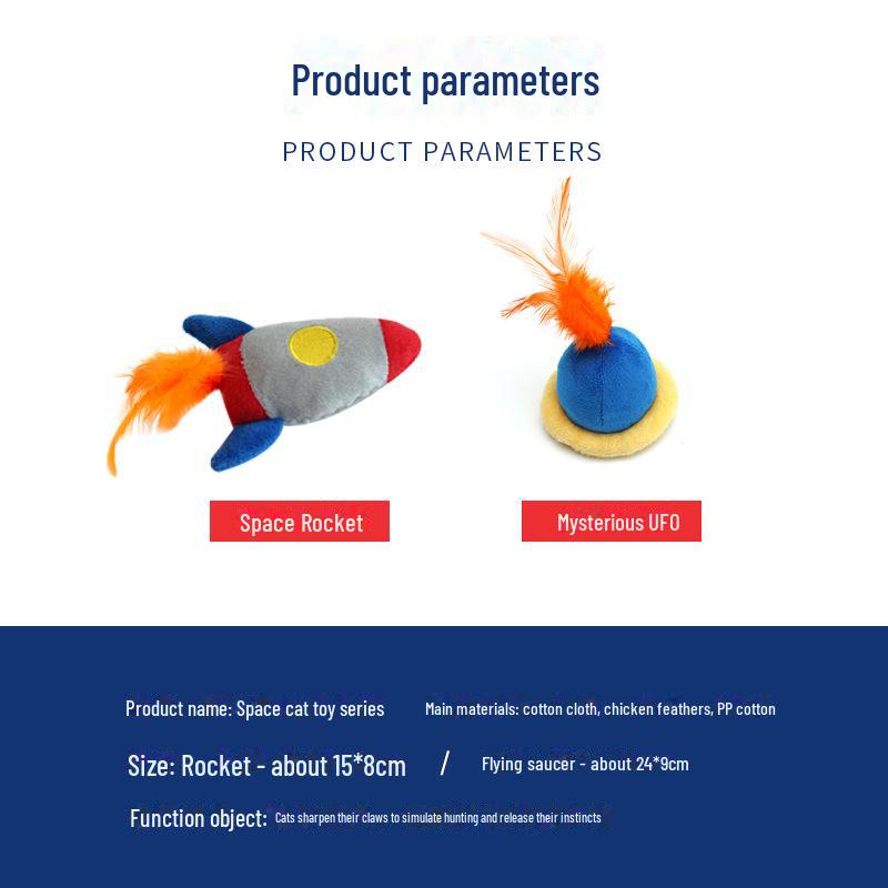 New Aviation Series: Interactive Rocket Flying Saucer Plush Cat Toys