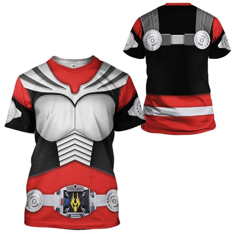 Kamen Rider W CycloneJoker T-shirts Japanese Tokusatsu Cosplay 3D Print Kids Tees Summer Men/Women Harajuku Short Sleeve Y2k Top