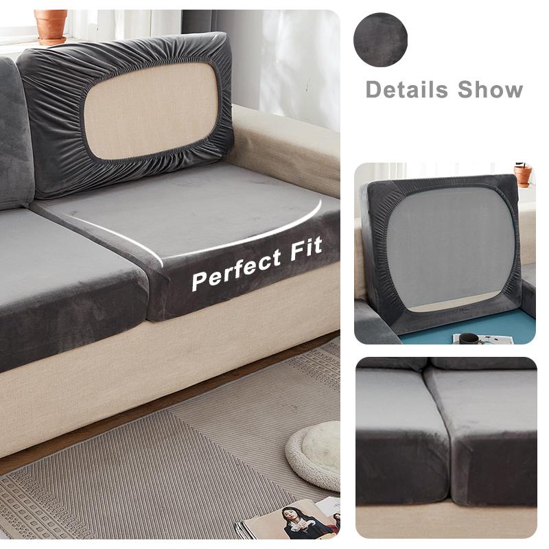 Velvet Sofa Seat Cover Cushion Cover For Living Room Thick Soft Stretch Sofa Covers Washable Sofas Slipcover For Home Hotel