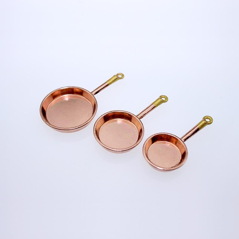 Miniature Dollhouse 3-Piece Frying Pan Set, Long-Handled Model 52D226