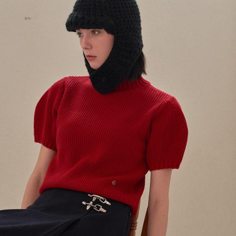 

VARZAR VARZAR Label Crochet Knit Hat_2 colors black