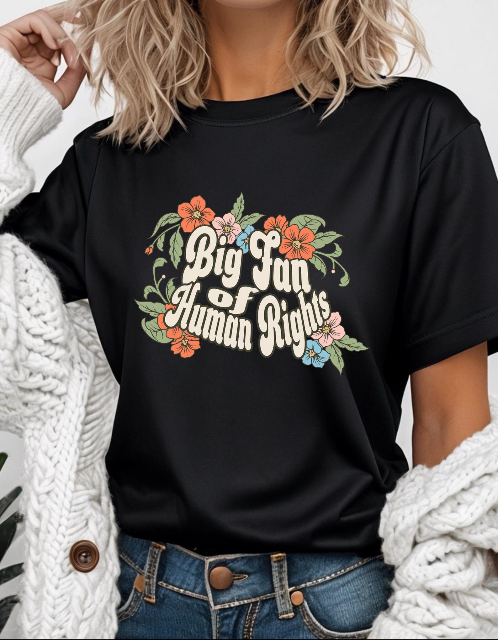 Big Fan of Human Rights Tshirt, Human Rights Activist Tshirt, Pro Immigration Shirt L
