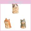 Wooden Cat Carving Decorative Figurine Handmade Home Office Gift For Cat Lovers
