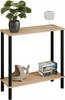 Konsola Loft Z Półką 80X30X80 Cm Metalowa Czarna Do Przedpokoju