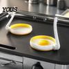 Poignée Anti-Brûlure Moule à Œufs Anneau de Cuisson Frit avec Poignée, Moule Rond Anti-adhésif, Ustensiles de Cuisine pour Plaque Chauffante Résistant à la Chaleur Cuisine Petit-déjeuner