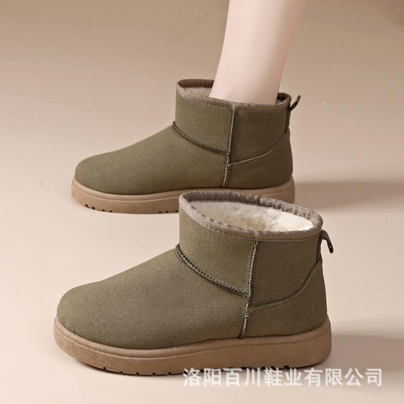 

Cotton shoes snow boots women s new winter thickened velvet warm mother shoes warm feet cotton boots casual versatile short boots 41 зелений
