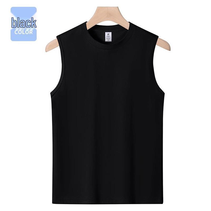 

Мужская хлопковая майка без рукавов: Универсальный, Повседневный, Дышащий, Удобный Спортивный Жилет M [80-100 Jin] чёрный