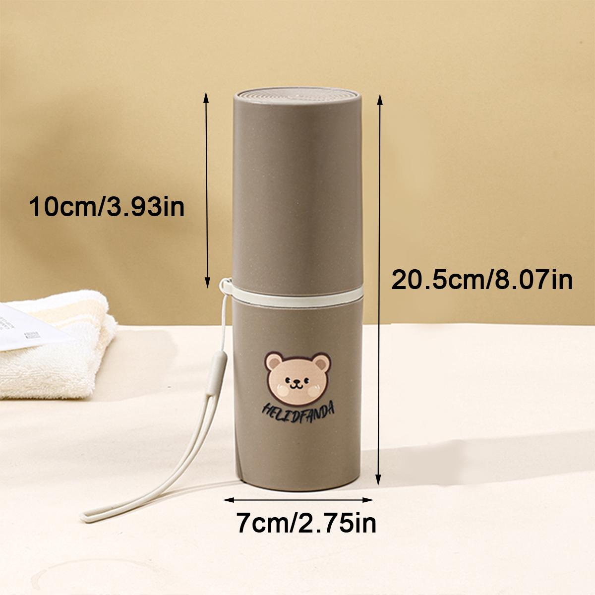 

WORTHBUY Милый стаканчик для полоскания рта с маленьким медвежонком, пластиковый, дорожный, портативный, термостойкий, чехол для зубной щетки, держатель для зубной щетки для ванной комнаты коричневый