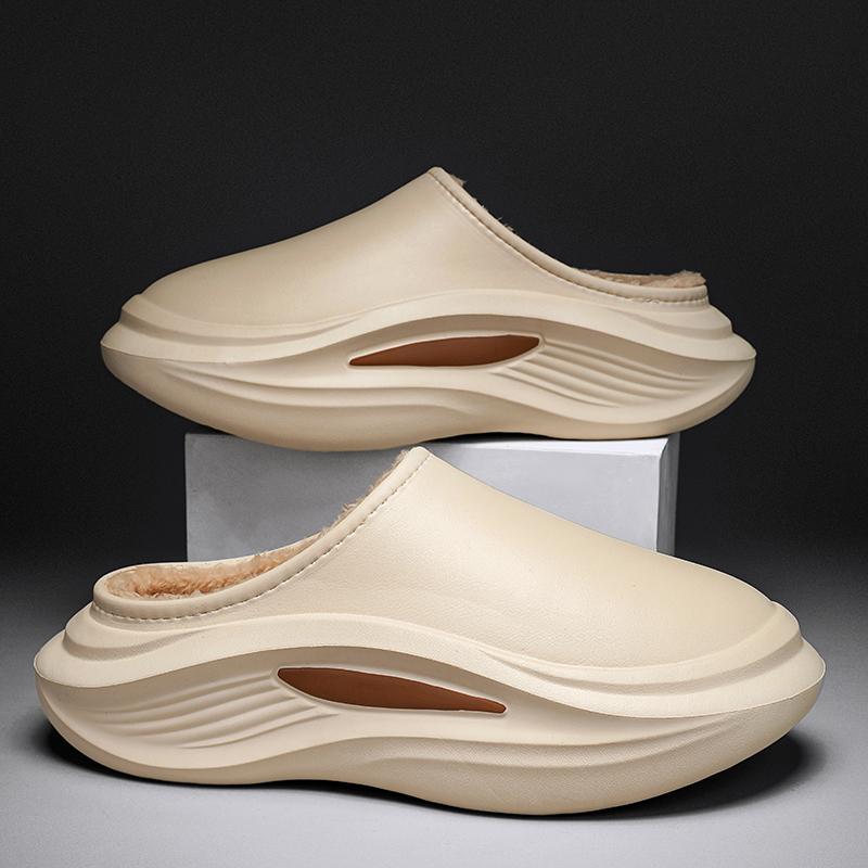 

Модные новые зимние тапочки для мужчин, обувь для хлеба с круглым носком, водонепроницаемая, модная универсальная взрывная модель UETEEY, белые модные туфли для мужчин 44-45 бежевый