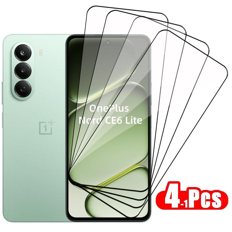 4-1Pcs Glass For Oneplus Nord CE 6 Lite Full Cover Tempered Glass Oneplus Nord CE 6 Lite Screen Protector Protective Phone Film