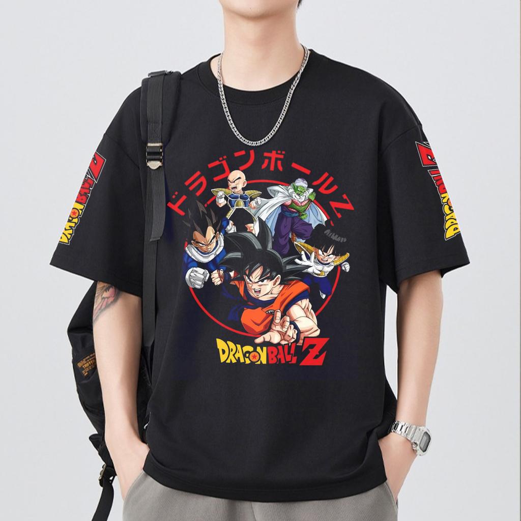 T-shirt en coton à manches courtes imprimé Dragon Ball Z Son Goku Vegeta Unisexe Vêtements pour femmes Harajuku Yk Tee Vintage Décontracté Tops