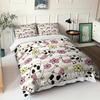 Cartoon Cow Motif,Microfibre Bedding Sets, Children's Bed Linen with Zip Room Decor  Duvet Cover  for Teenagers  Adult 3-Piece
