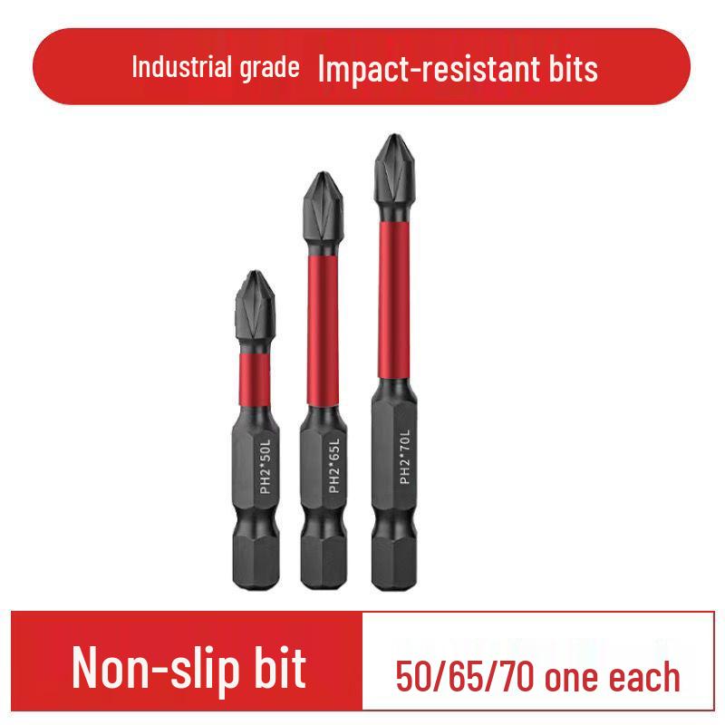 Tungsten Steel Non-Slip Magnetic Phillips Screwdriver Bits - Impact-Resistant and Super Hard for Electric Drills