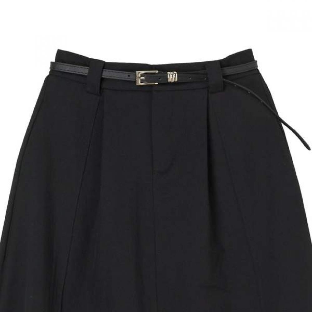 Lap Pleat Back Banding Belt Set Long Skirt As2ws422